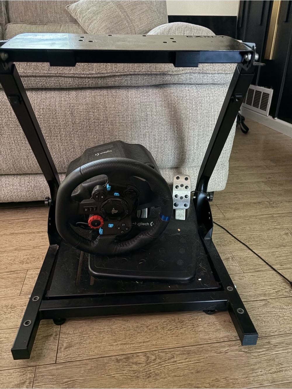 Logitech Black Racing Wheel and Pedal Rig